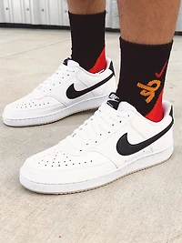 MENS NIKE COURT VISION LOW NEXT NATURE SNEAKER - WHITE/BLACK