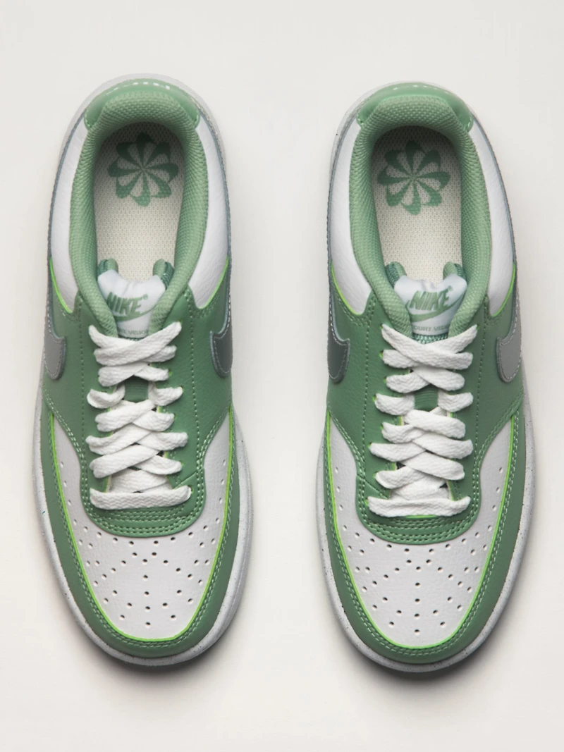 WOMENS NIKE COURT VISION LOW NEXT NATURE SNEAKER - WHITE/GREEN