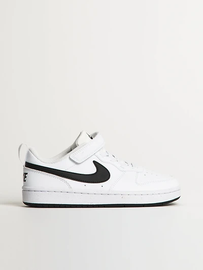 KIDS NIKE COURT BOROUGH LOW RECRAFT SHOES - WHITE/BLACK
