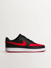 MENS NIKE COURT VISION LOW SNEAKER - BLACK/WHITE/UNIVERSITY RED