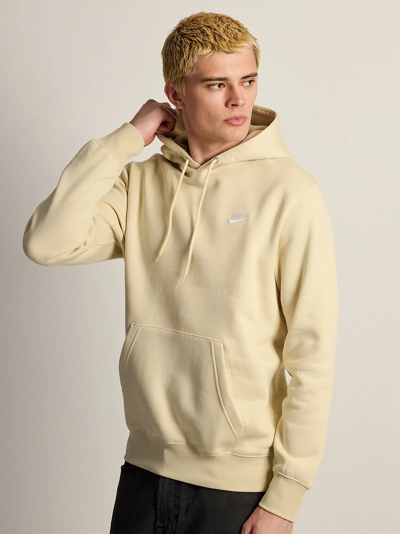 NIKE SPORTSWEAR CLUB PULL OVER HODDIE - LIGHT KHAKI