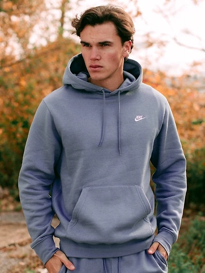 NIKE SPORTSWEAR CLUB PULLOVER HOODIE - INDIGO