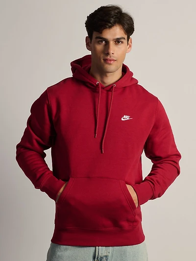 NIKE SPORTSWEAR CLUB PULL OVER HOODIE - CRIMSON