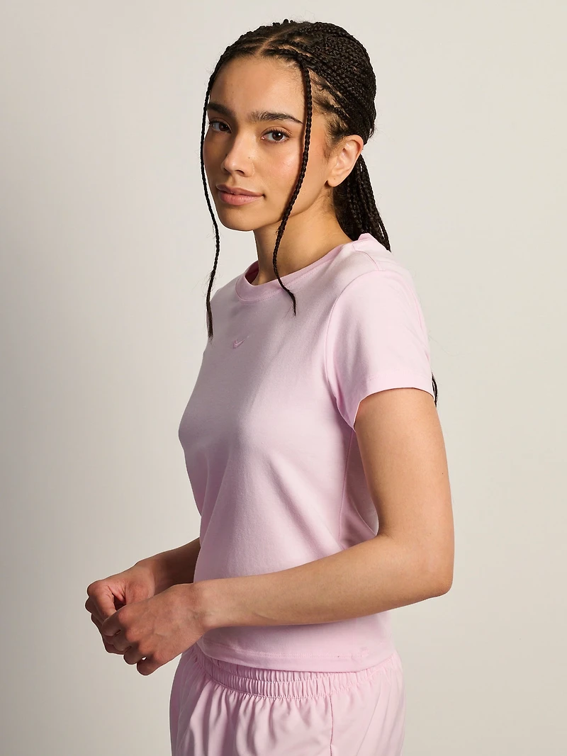NIKE SPORTSWEAR CHILL KNIT MID CROP TOP - PINK