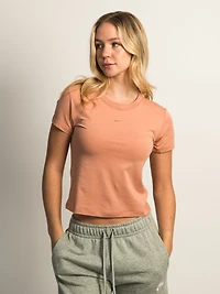 NIKE SPORTSWEAR CHILL KNIT CROP TEE - ROSEGOLD