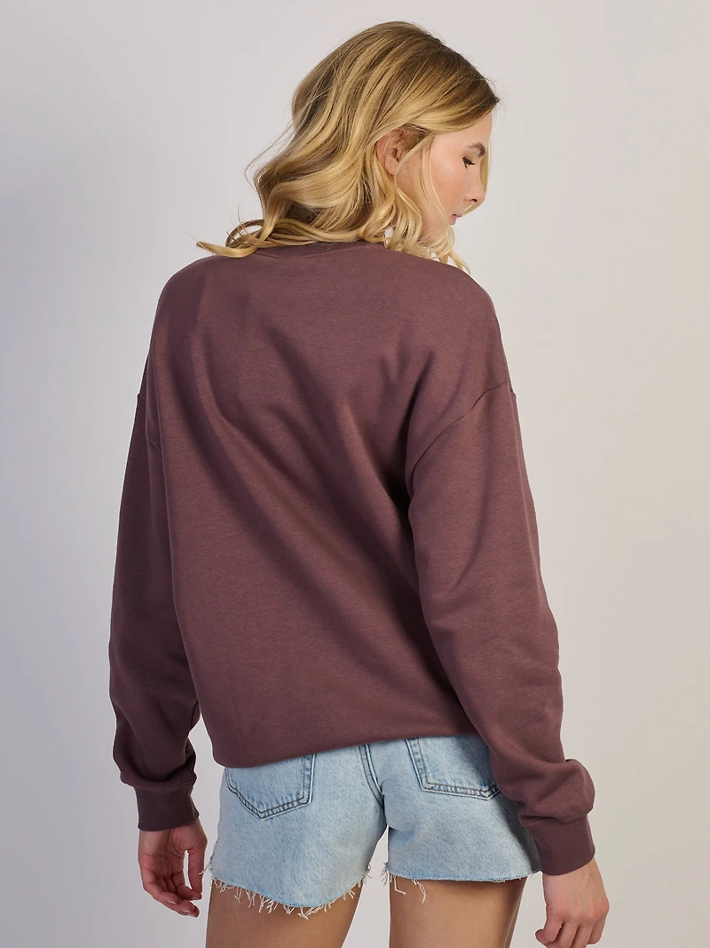 NIKE SPORTSWEAR CLUB FLEECE LOOSE CREW - MARRON