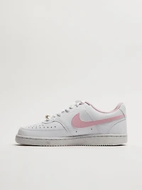 WOMENS NIKE COURT VISION LOW SNEAKER - WHITE/PINK