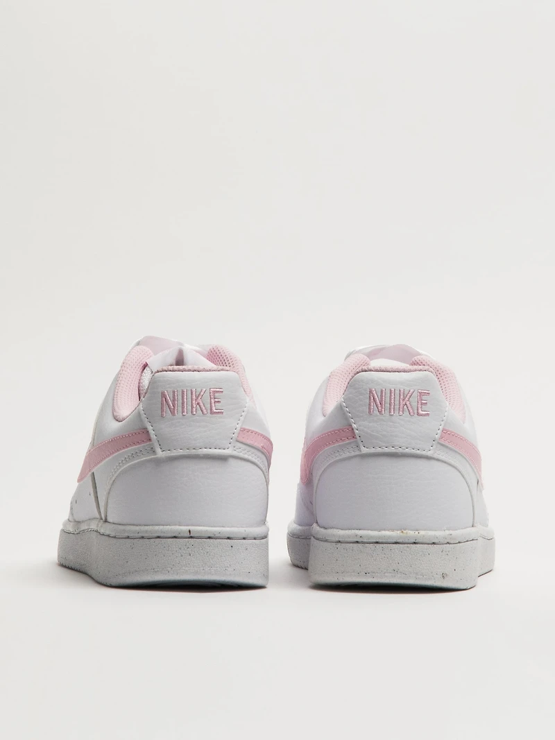 WOMENS NIKE COURT VISION LOW SNEAKER - WHITE/PINK