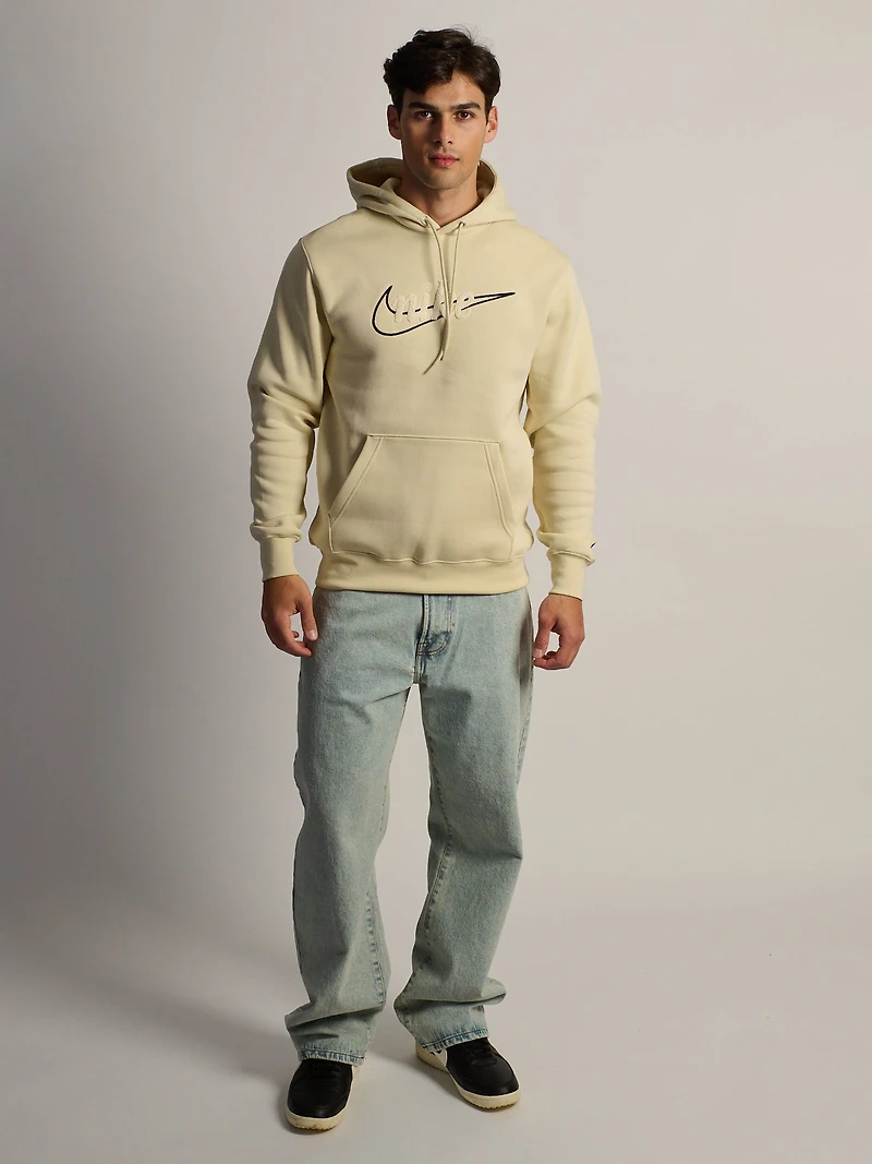 NIKE CLUB CHENILLE PULL OVER HODDIE - LIGHT KHAKI