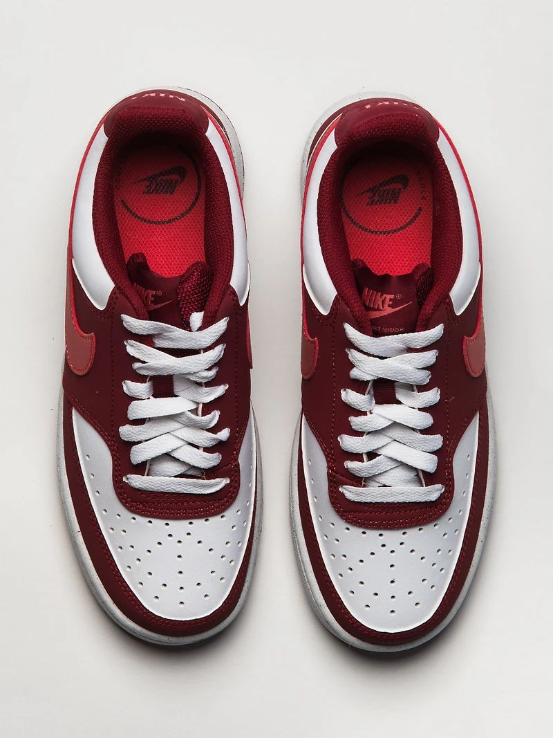 WOMENS NIKE COURT VISION LOW SNEAKER - TEAM RED/WHITE