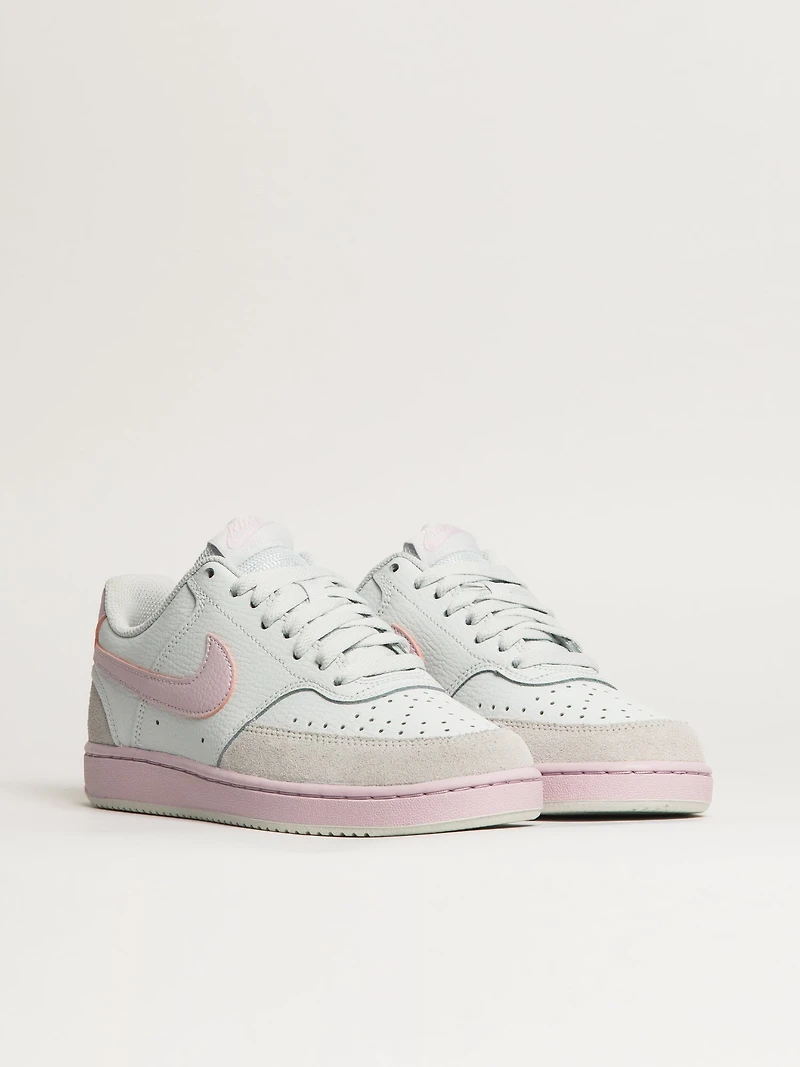 NIKE COURT VISION LO SUEDE SNEAKER - WHITE/PINK