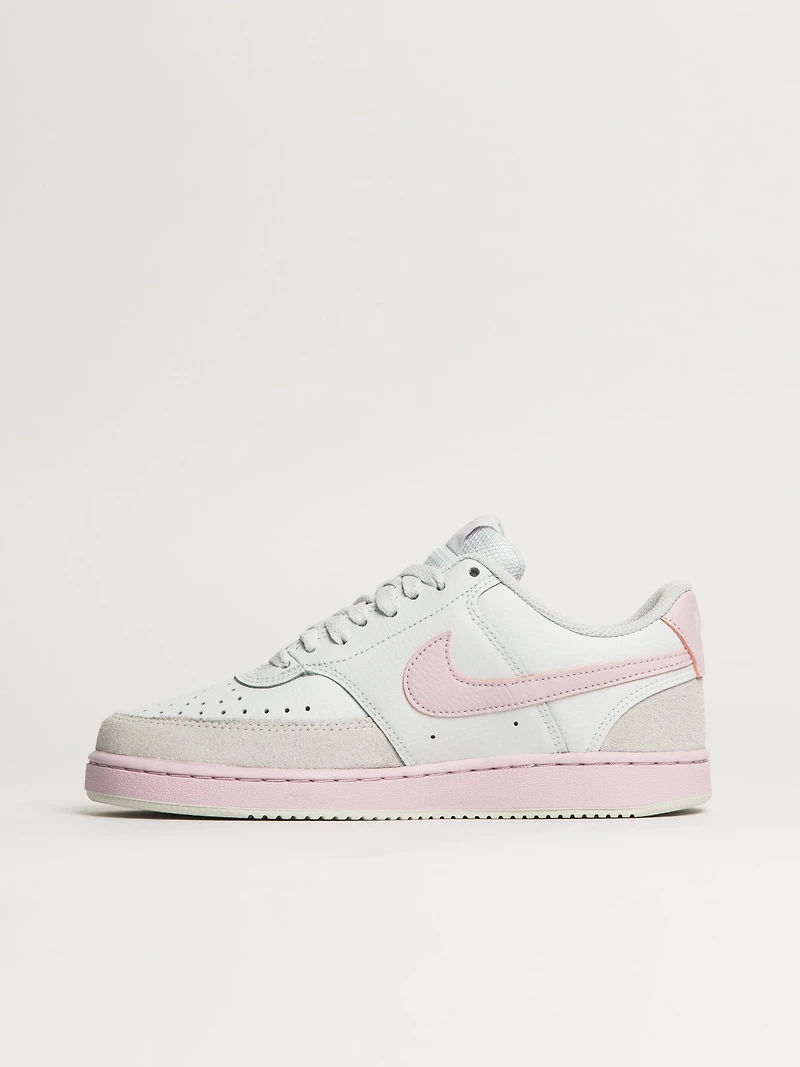 NIKE COURT VISION LO SUEDE SNEAKER - WHITE/PINK
