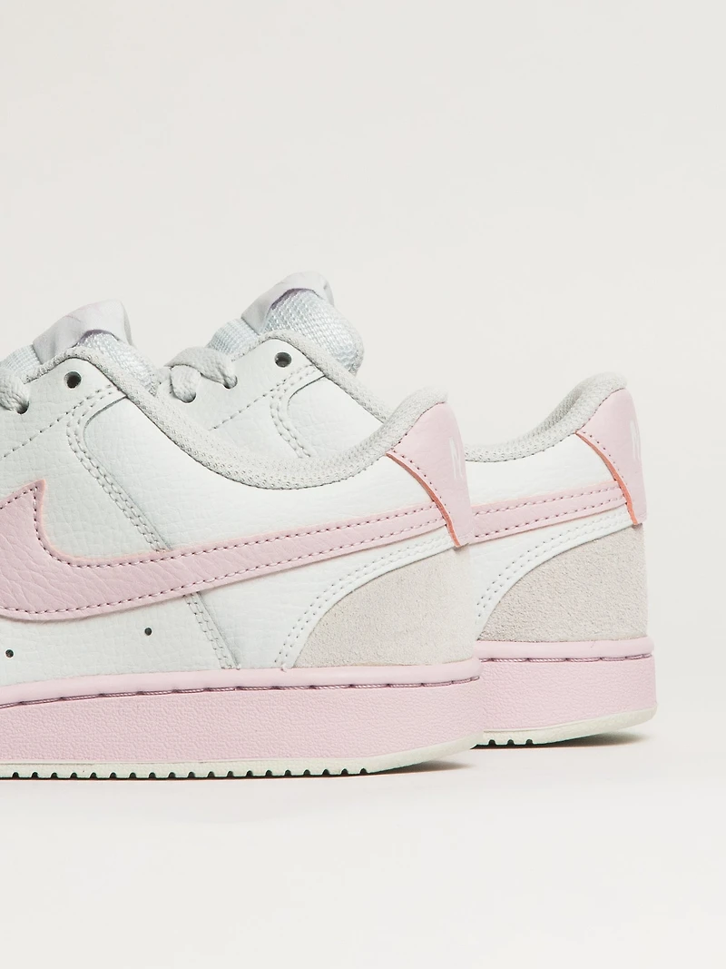 NIKE COURT VISION LO SUEDE SNEAKER - WHITE/PINK