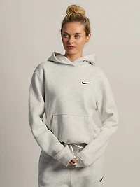 NIKE STUDIO FLEECE PULL OVER HOODIE - HEATHER GREY