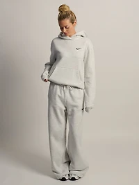 NIKE STUDIO FLEECE PULL OVER HOODIE - HEATHER GREY