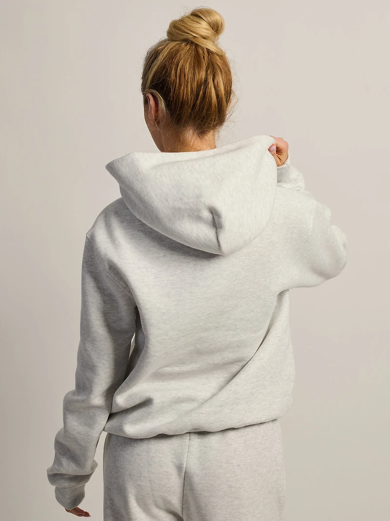 NIKE STUDIO FLEECE PULL OVER HOODIE - HEATHER GREY