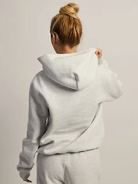 NIKE STUDIO FLEECE PULL OVER HOODIE - HEATHER GREY