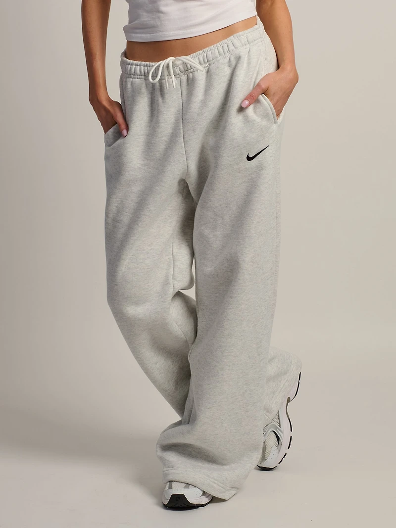 PANTALON POLAIRE JAMBE LARGE, TAILLE MI-HAUTE NIKE STDO – GRIS CHINÉ