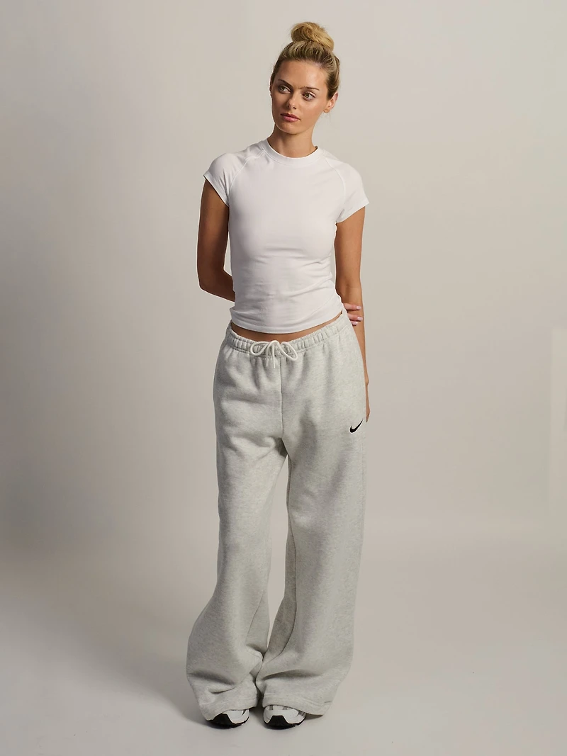 NIKE STDO FLEECE PANTALON LARGE TAILLE MI-HAUTE - GRIS CHINÉ