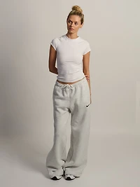 NIKE STDO FLEECE PANTALON LARGE TAILLE MI-HAUTE - GRIS CHINÉ