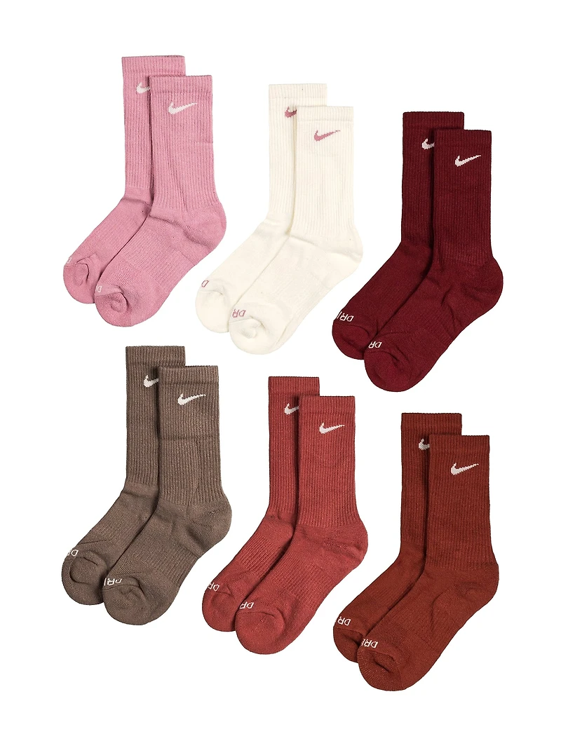 NIKE EVERYDAY CUSHIONED DRI-FIT CREW SOCKS 6 PACK