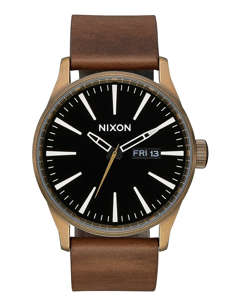 NIXON SENTRY LEATHER WATCH - CLEARANCE