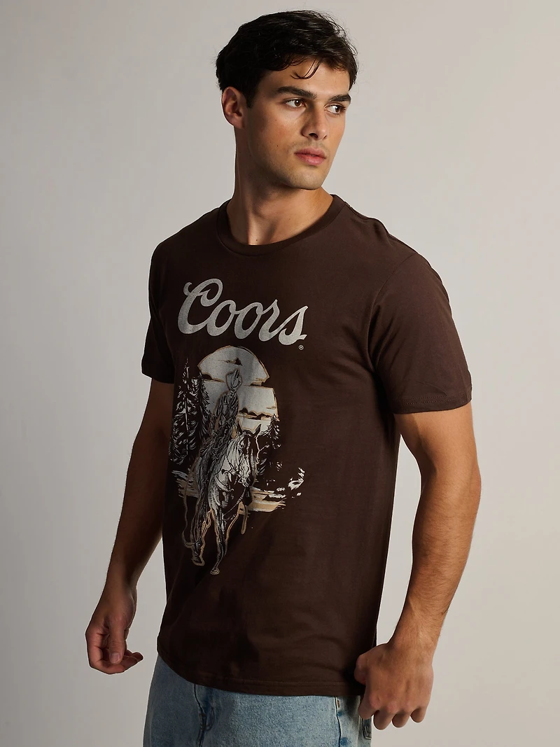 COORS WESTERN T-SHIRT-BROWN