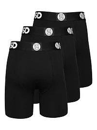 PSD UNDERWEAR BLACK 3 PACK BOXERS