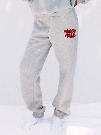 PRINCESS POLLY BUBBLE SWEATPANTS - HEATHER GREY