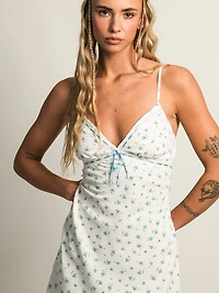 MINI-ROBE PRINCESS POLLY KARENA FLORAL - BLANC