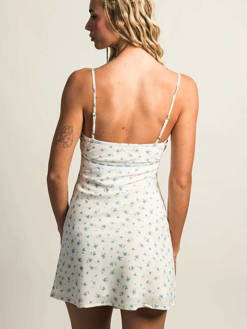 PRINCESS POLLY KARENA MINI FLORAL DRESS - WHITE