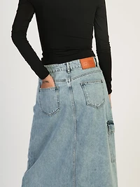 PRINCESS POLLY MCGUANE DENIM MIDI CARGO SKIRT - CLEARANCE