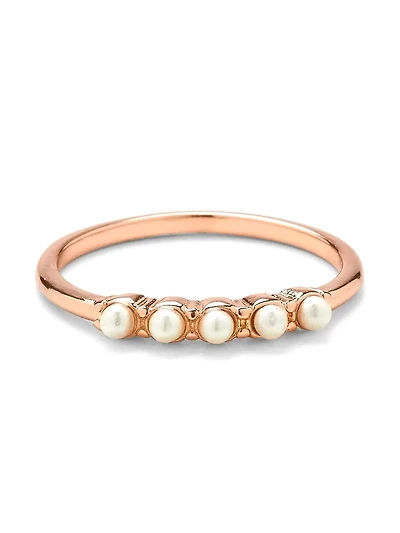 PURA VIDA MINI PEARL PAVE RING - CLEARANCE