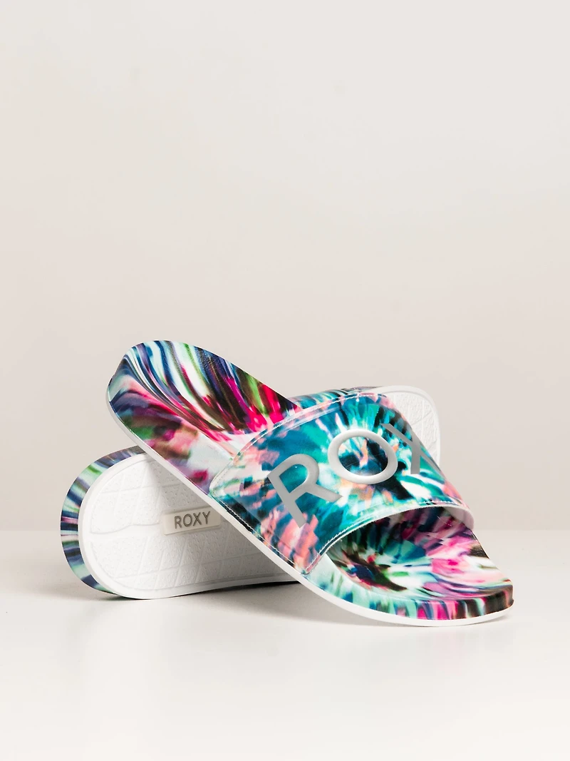 WOMENS ROXY SLIPPY PRINT SLIDE SANDAL - CLEARANCE