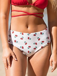 SKINNY DIP CHERRY HIGH WAIST BOTTOM - CLEARANCE