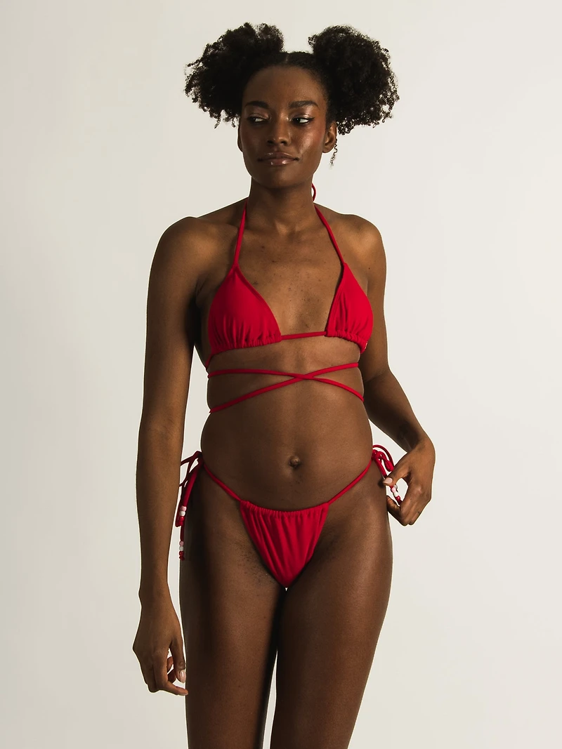 BAS DE LAINE TAILLE HAUTE CERISE