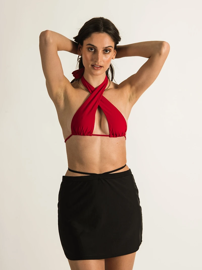 SKINNY DIP BERRY CRUSH WRAP TOP - CLEARANCE