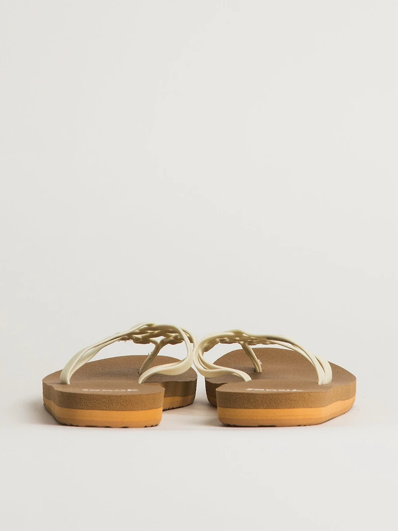 WOMENS SANUK YOGA SANDY II SANDALS - TAN/WHITE