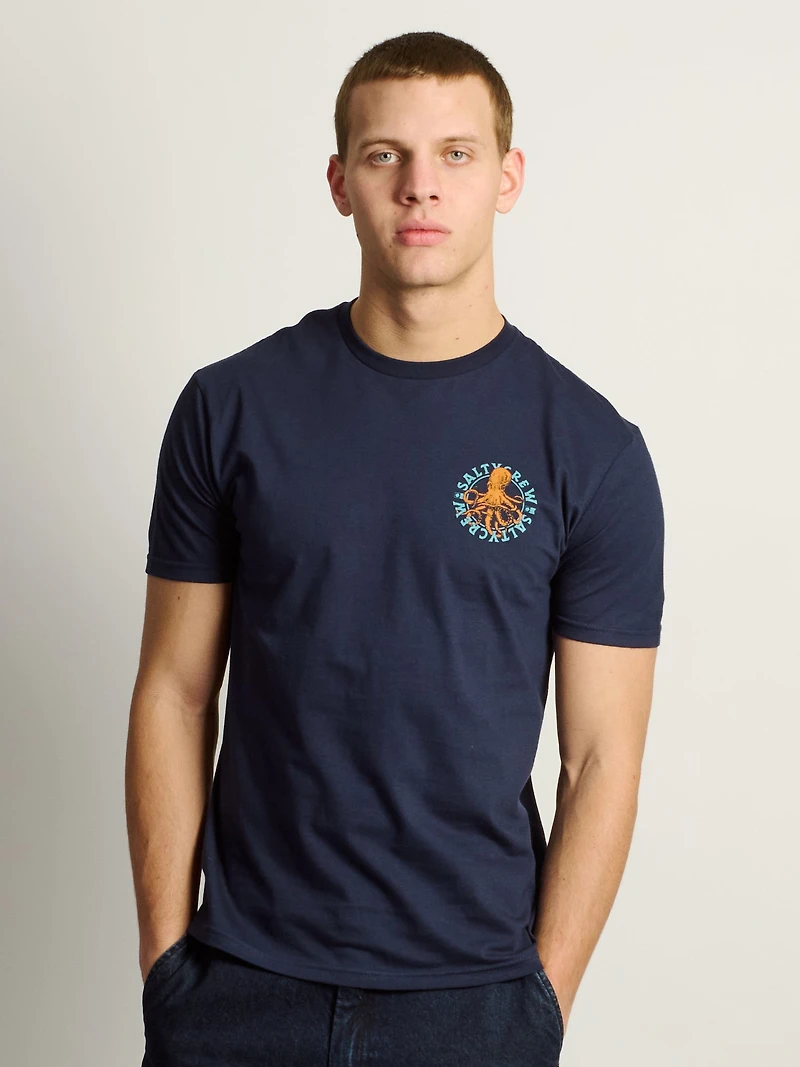 T-SHIRT SALTY CREW TENTACLES -NAVY