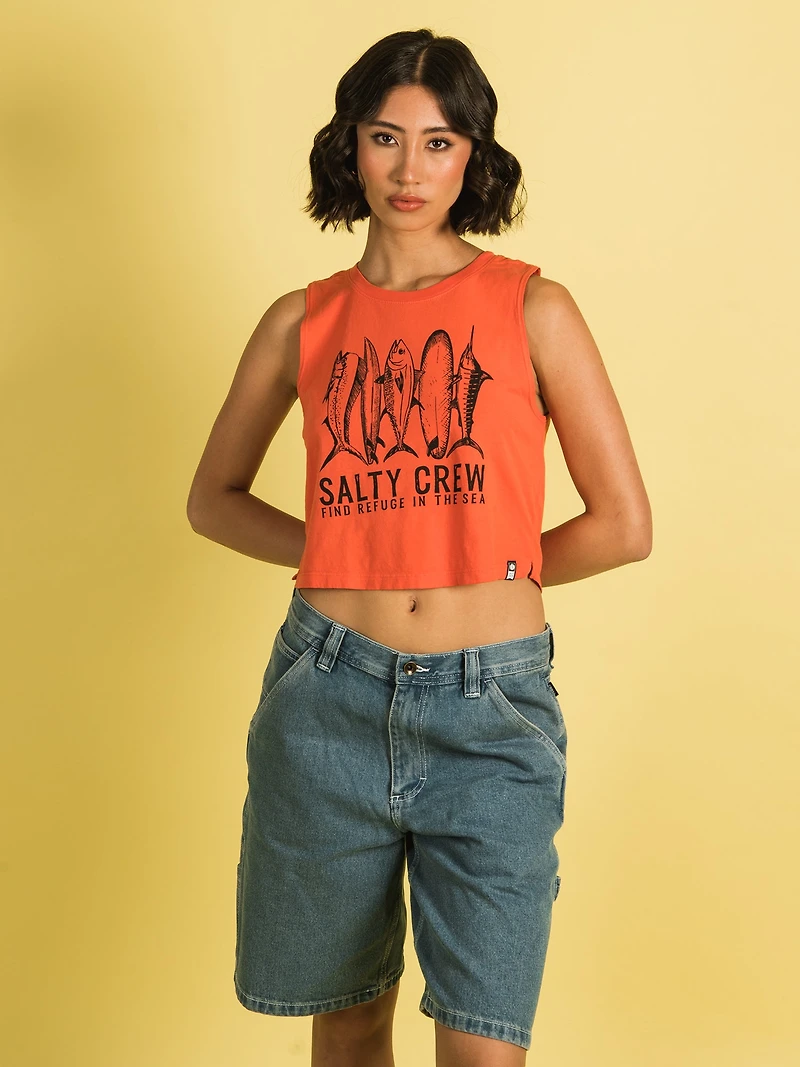 SALTY CREW LINE UP CROPPED TANK - CLEARANCE