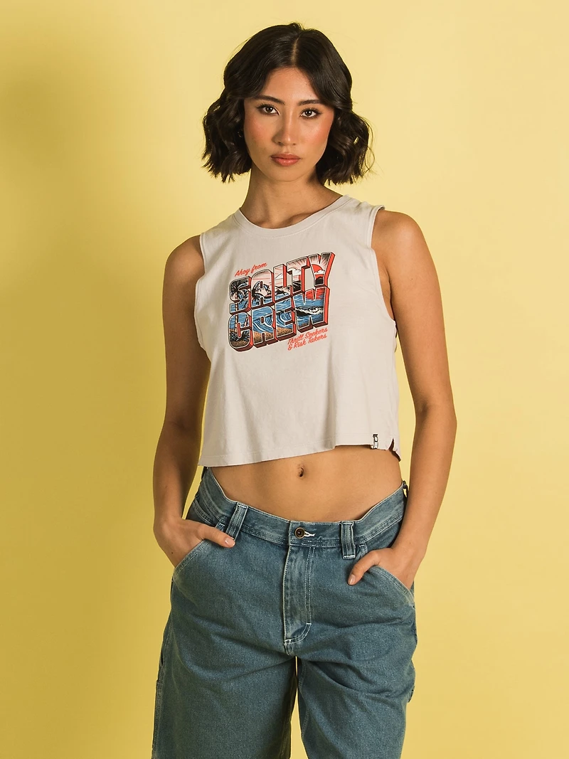 SALTY CREW AHOY CROPPED TANK - CLEARANCE
