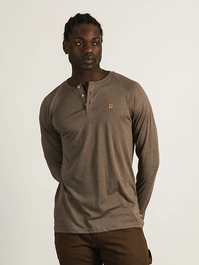 TENTREE T-SHIRT CLASSIC HENLEY TREEBLEND MANCHES LONGUES