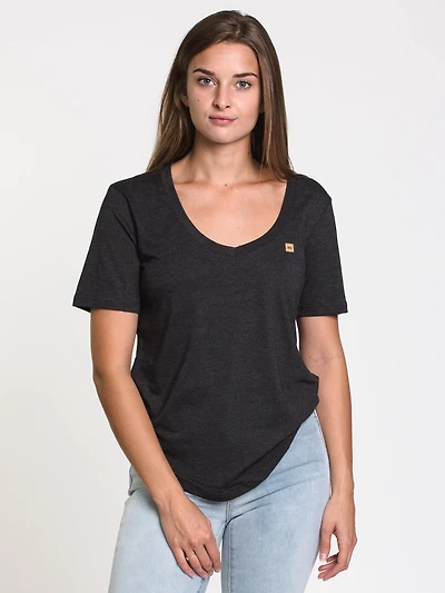T-SHIRT EN LIÈGE À COL V POUR FEMMES