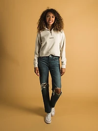 TENTREE 1/2 ZIP EMBROIDERED LOGO FLEECE - CLEARANCE