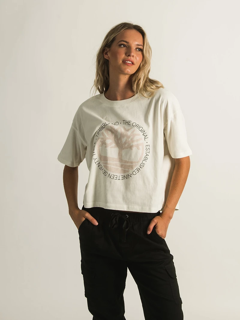 TIMBERLAND CROPPED LOGO T-SHIRT - CLEARANCE