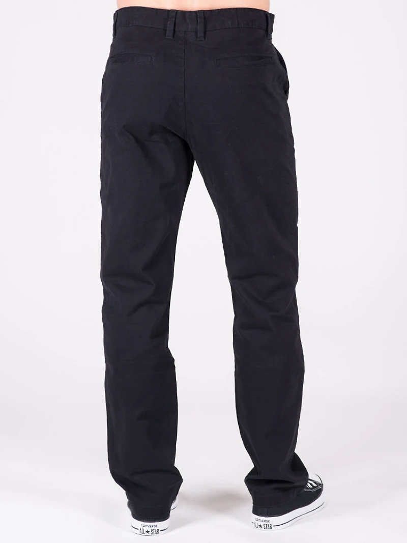 MENS RELAXED CHINO PANTS - BLACK CLEARANCE