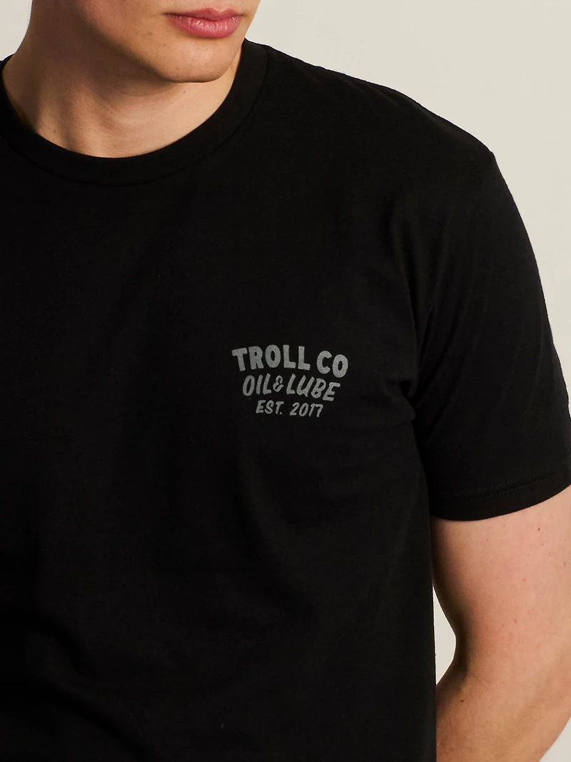 TROLL CO. LUBE DUDE T-SHIRT - BLACK