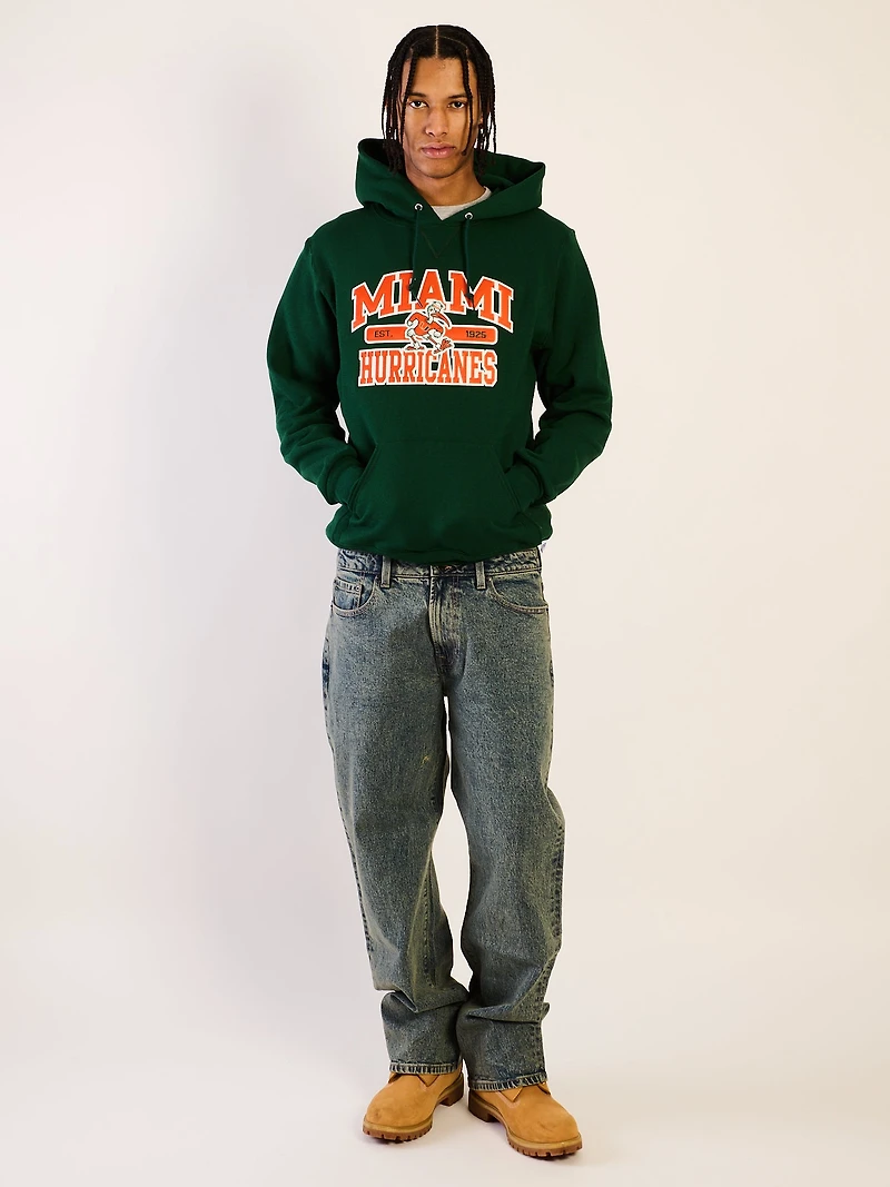VARSITY MIAMI HURRICANES PULLOVER HOODIE -FORET