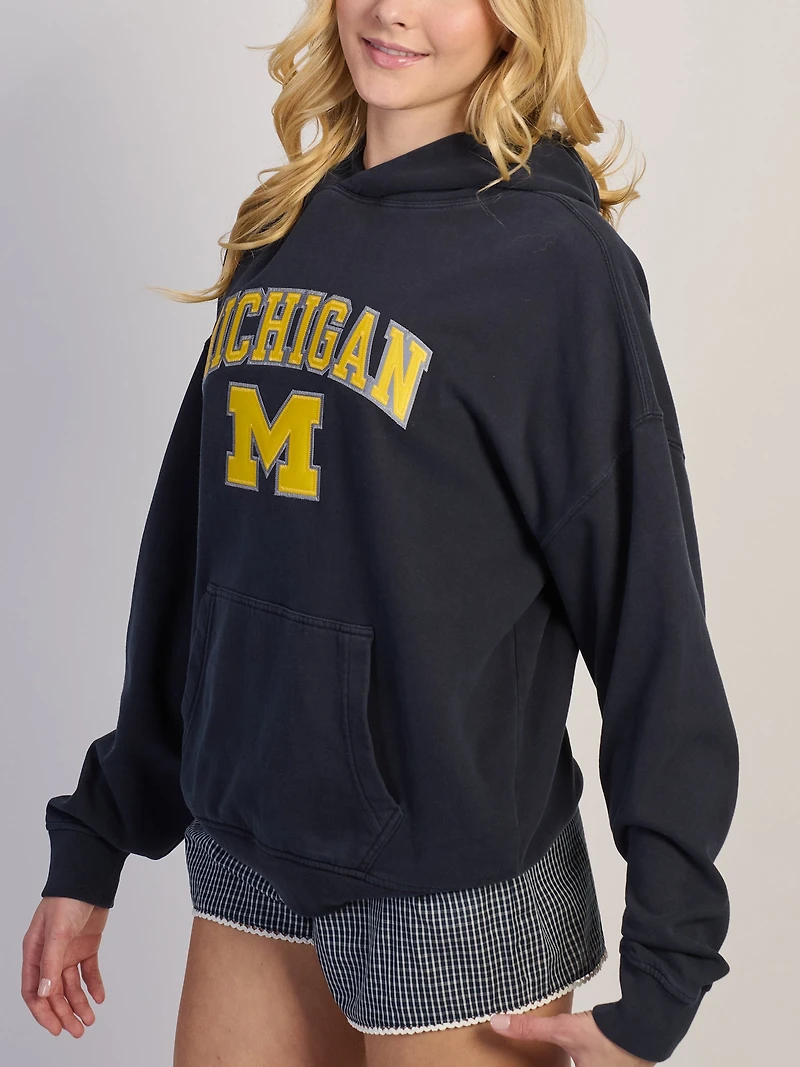 MICHIGAN APLQ PULLOVER HOODIE - MARIN