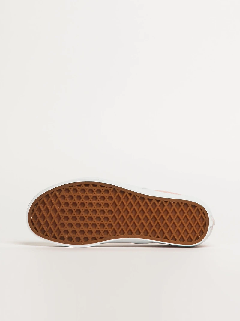 WOMENS VANS CLASSIC SLIP ON SATIN SHOES - PINK CHECKER
